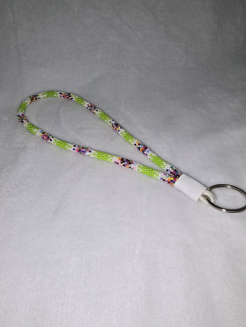 Handmade Beaded Wristlet Green/Colorful